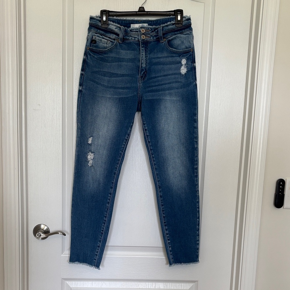 KanCan High-Rise Dark Blue Distressed Women's Jeans